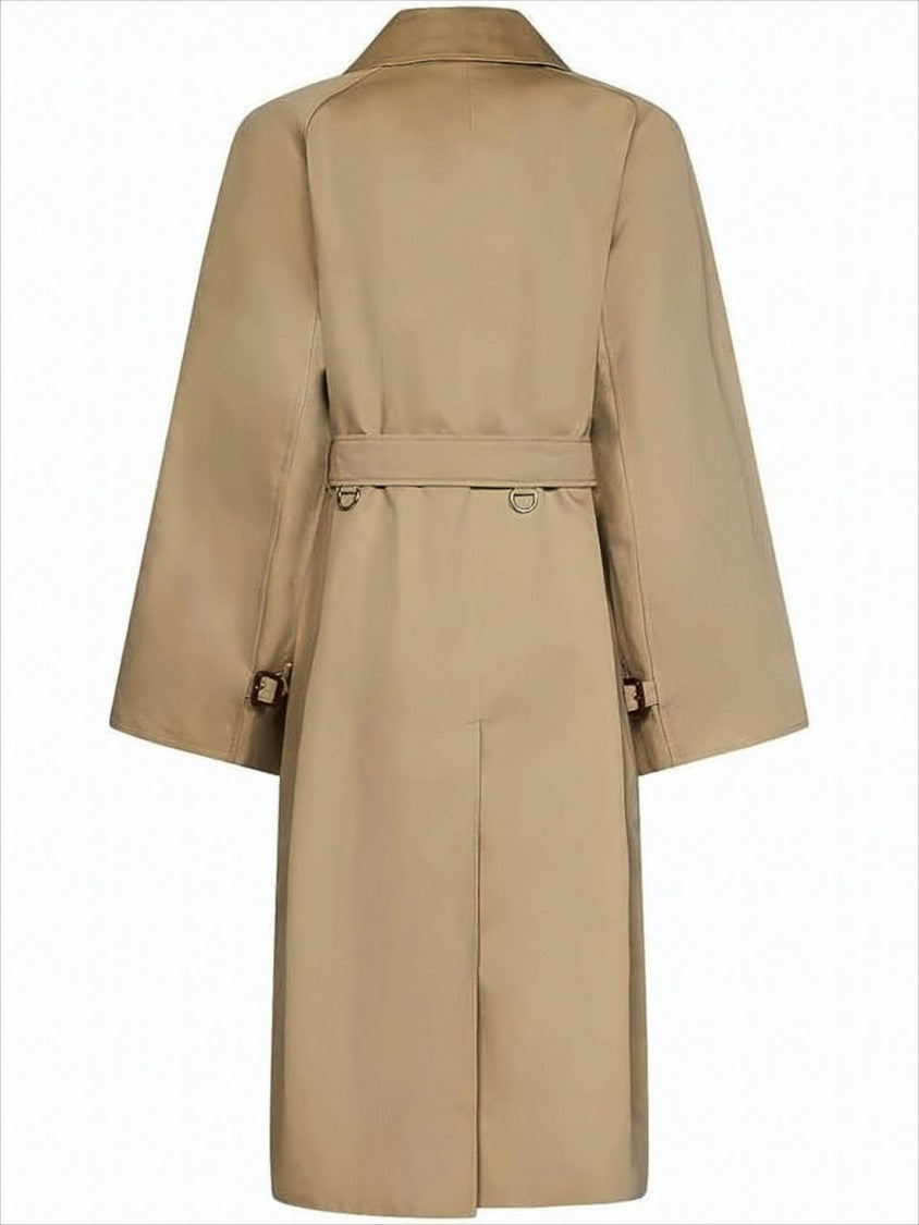 Burberry Double-Breasted Brown Trench Coat With Tortoiseshell Buttons