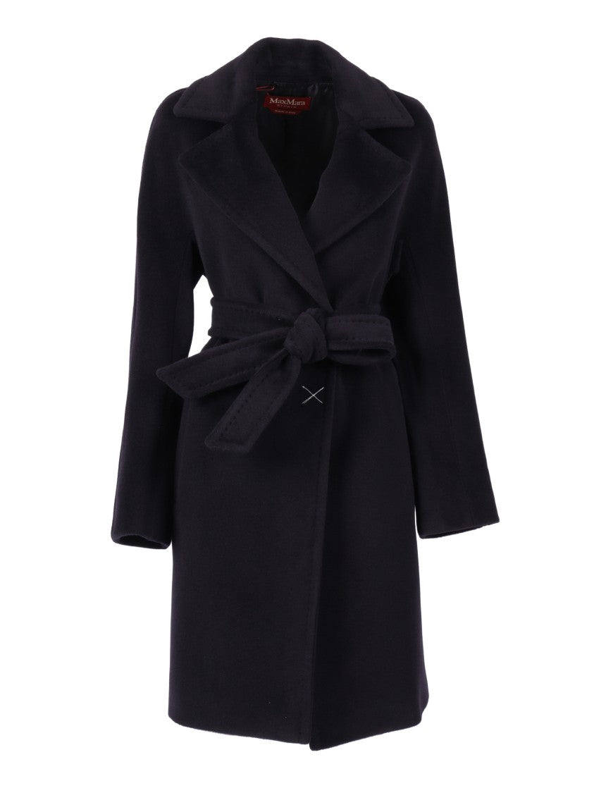 Max Mara Deep Blue Tailored Virgin Wool Scire Coat