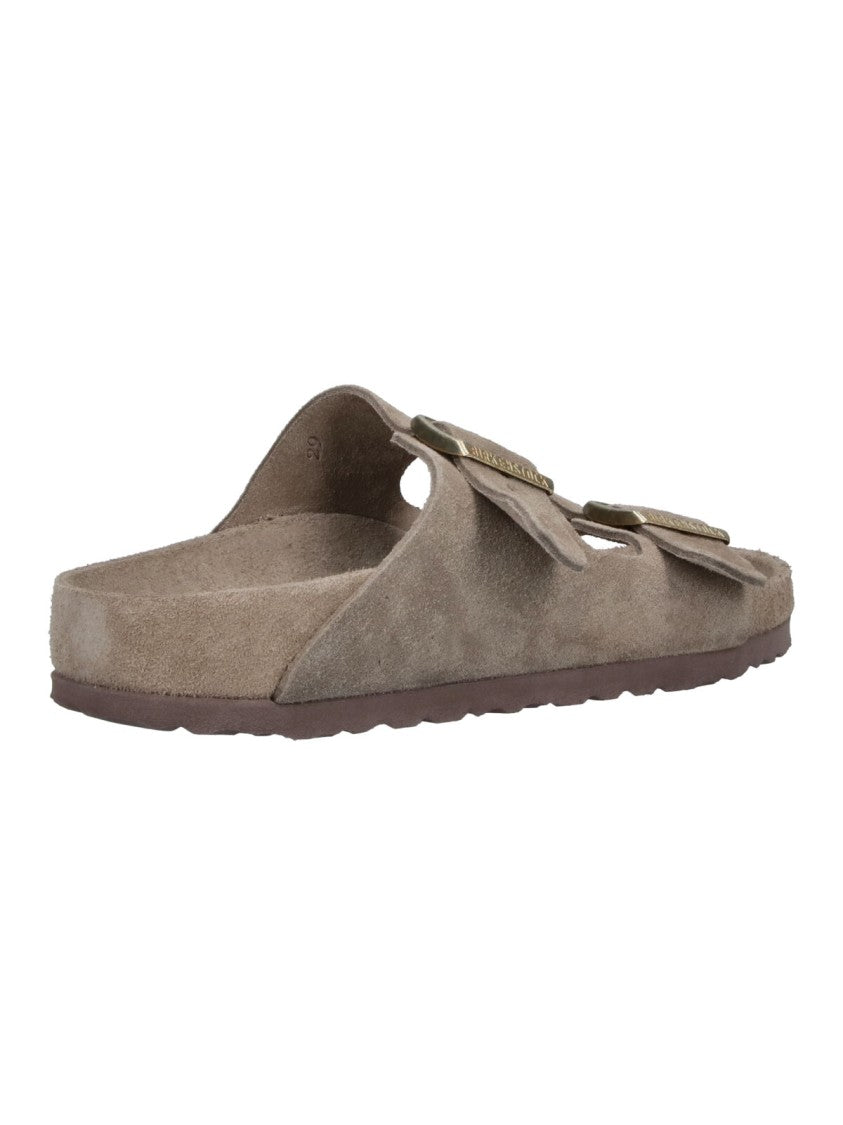 Birkenstock Taupe Arizona Suede Double Strap Sandals