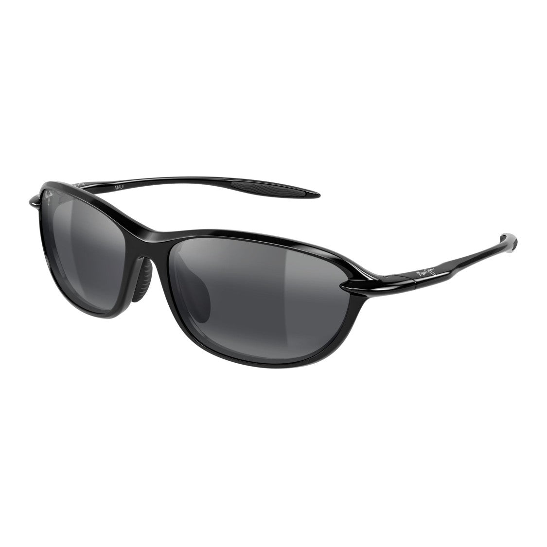 Maui Jim Hookipa Ultra R - Af Rectangular Frame Sunglasses With Glossy Black Finish