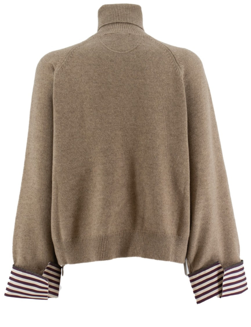 Brunello Cucinelli Cashmere Turtleneck Sweater With Jewel Embroidery