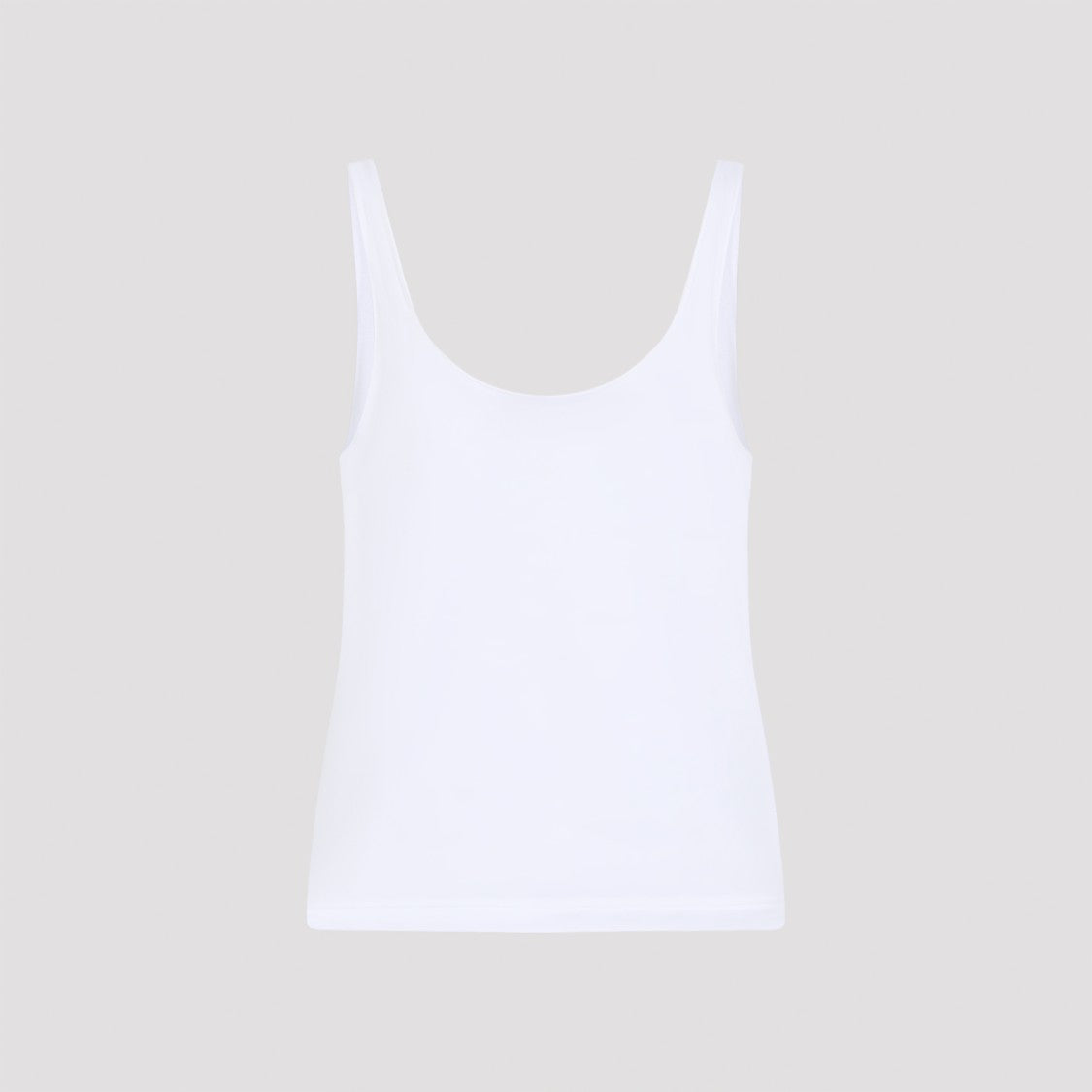 Prada Sleeveless Minimalist Top With Subtle Triangular Detail