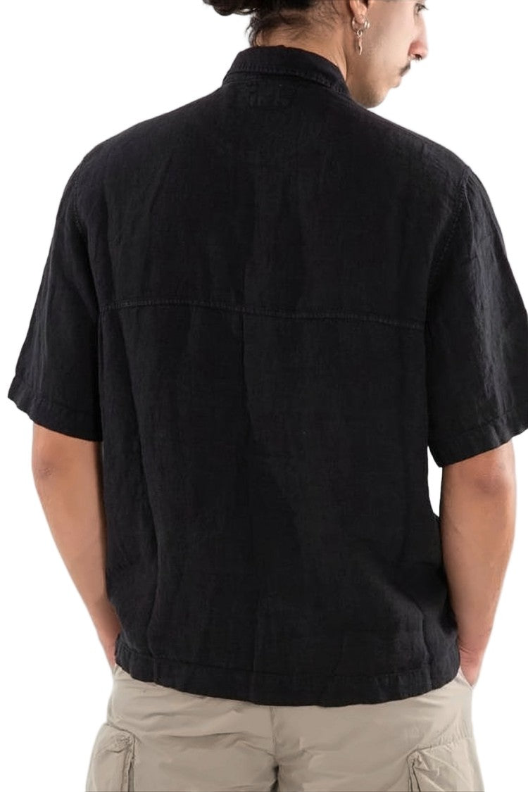 C.P. Company Short-Sleeve Linen Shirt With Classic Collar