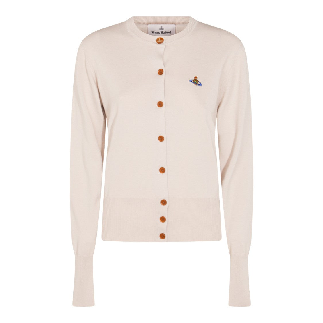 Vivienne Westwood Light Beige Knitwear Cardigan With Round Collar And Button Fastening