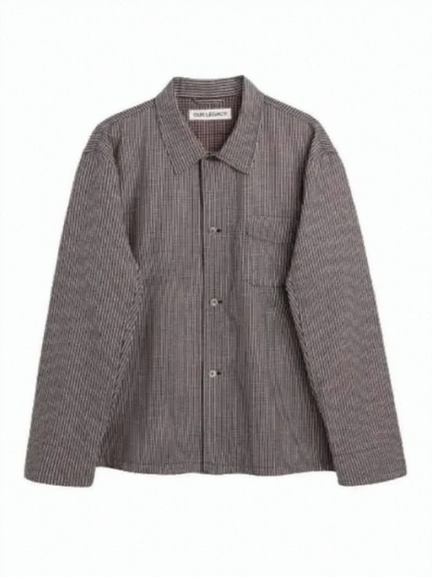 Our Legacy Textured Long-Sleeve Shirt With Vertical Stripes