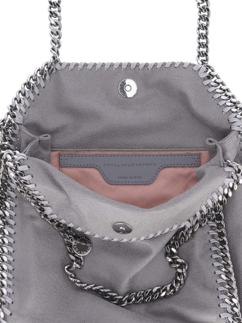 Stella Mccartney Rectangular Soft-Textured Silver Chain Fabric Tote Bag