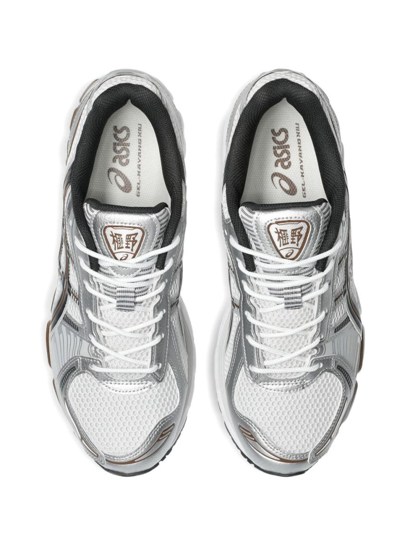Asics Silver Synthetic Leather Sneakers
