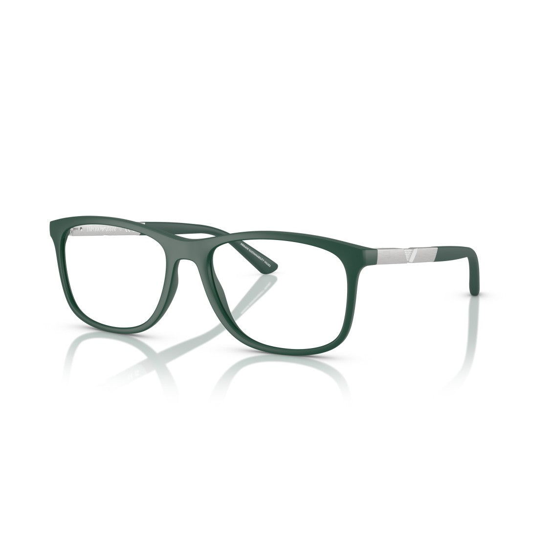Emporio Armani 0Ea3247 Oversized Square Frame Eyeglasses In Deep Green Matte Finish