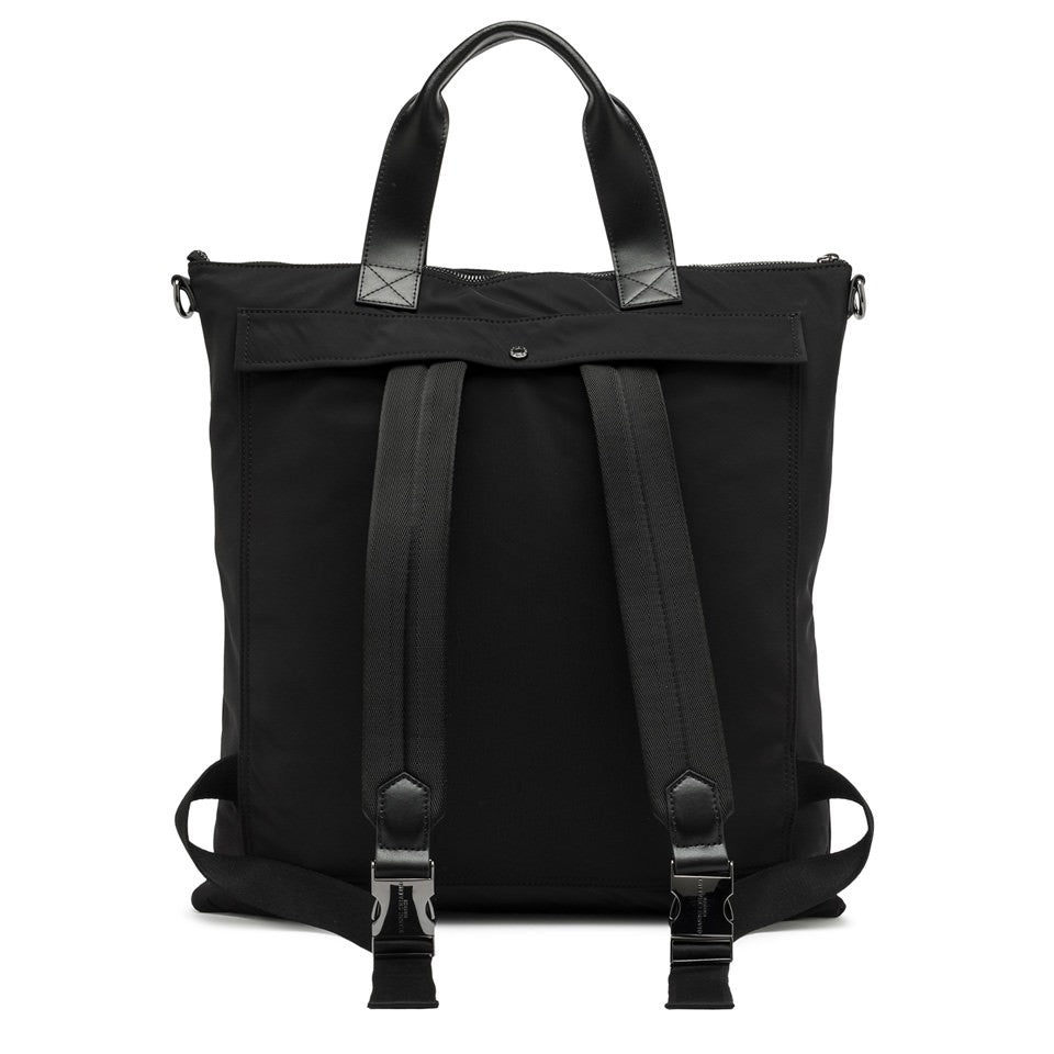 Gianni Chiarini Minimalist Black Tote Bag With Backpack Straps