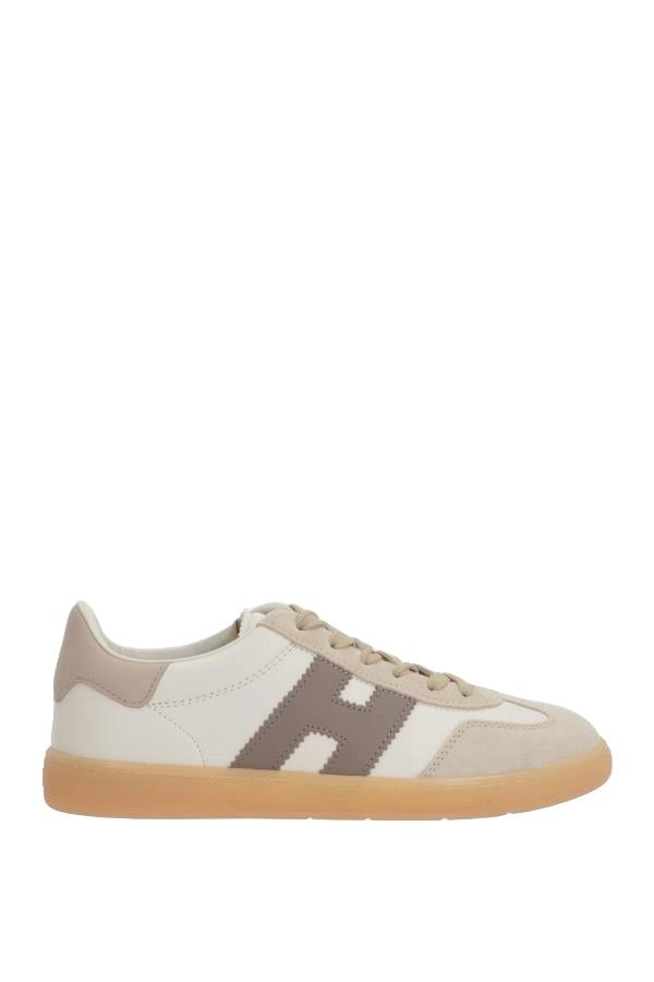 Hogan Ivory And Brown Low-Top Sneakers