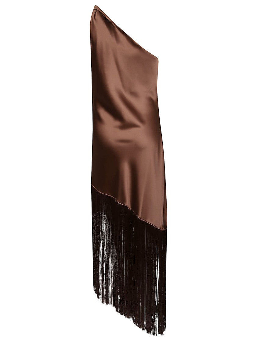 Pinko Kiwi Asymmetrical One Shoulder Maxi Dress