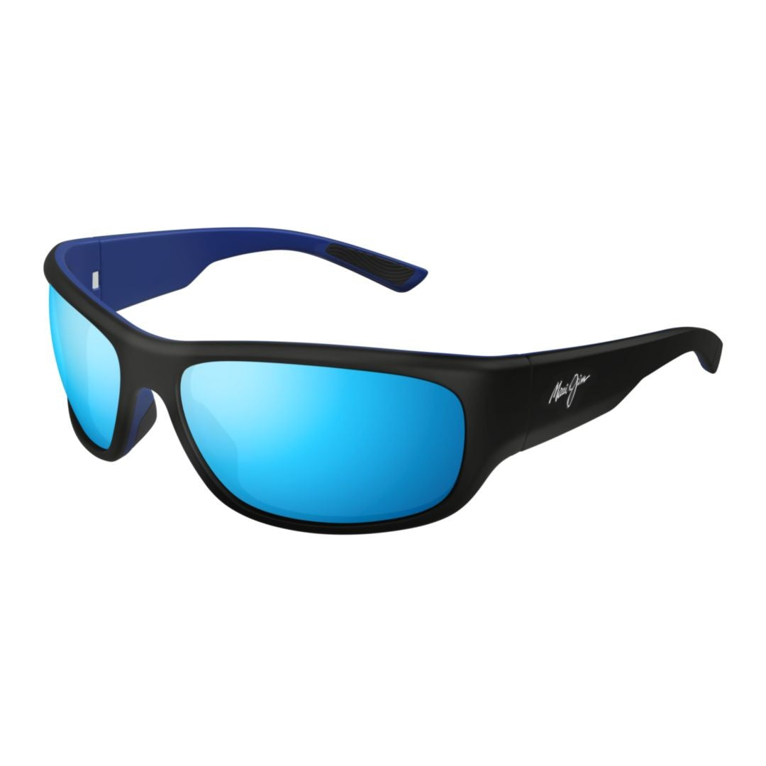 Maui Jim Maukele Rectangular Frame Sunglasses With Reflective Blue Lenses