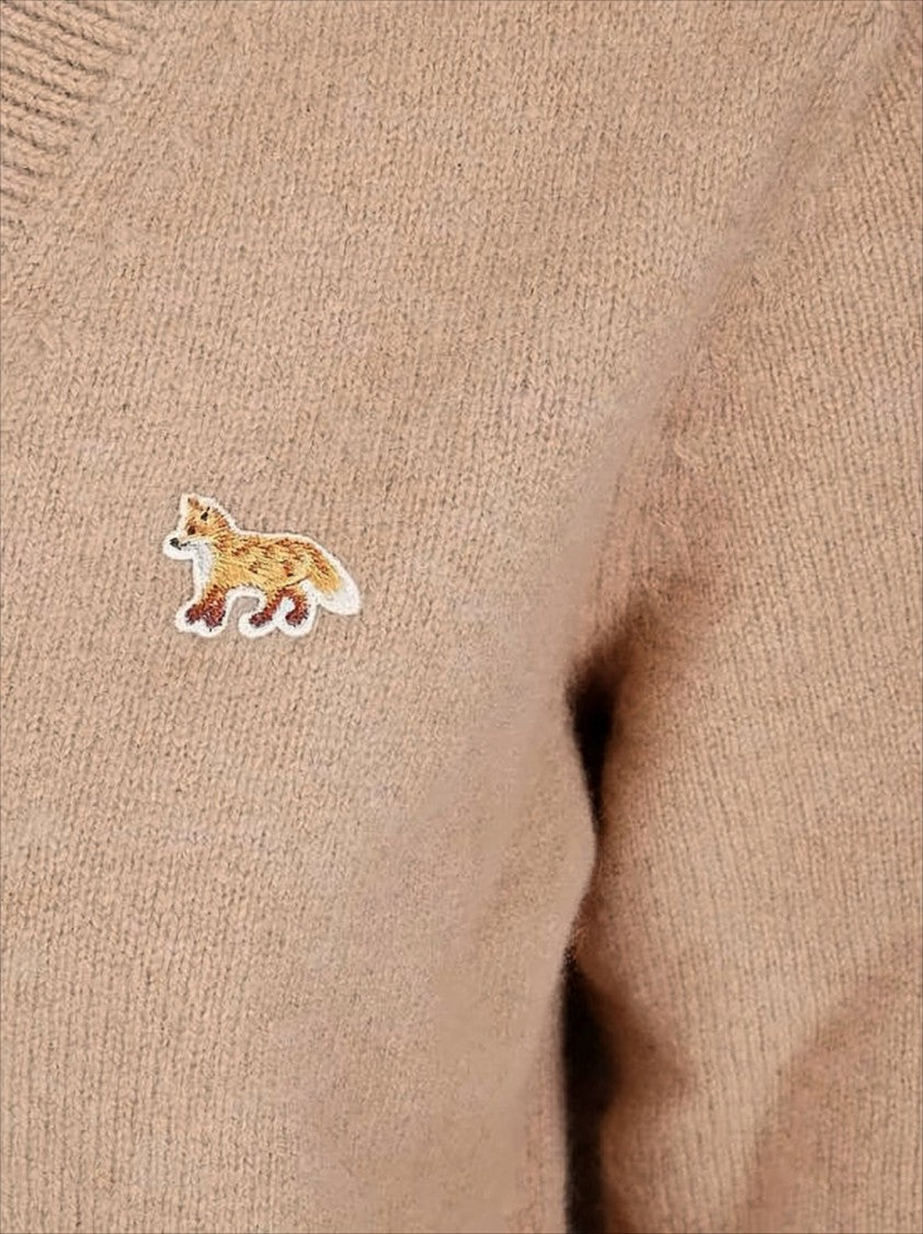 Maison Kitsuné Boxy Lambswool Cardigan With V-Neckline