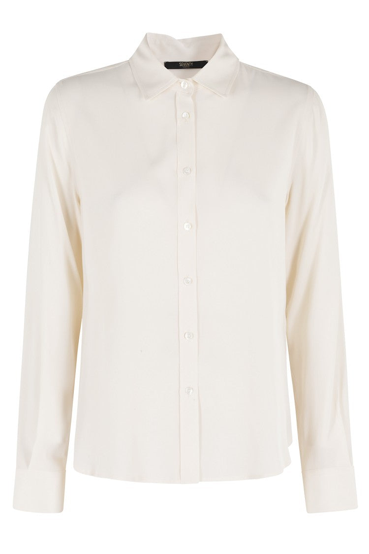 Seventy Cream Soft Shirt-Collar Mother-Of-Pearl Acetate-Blend Shirt