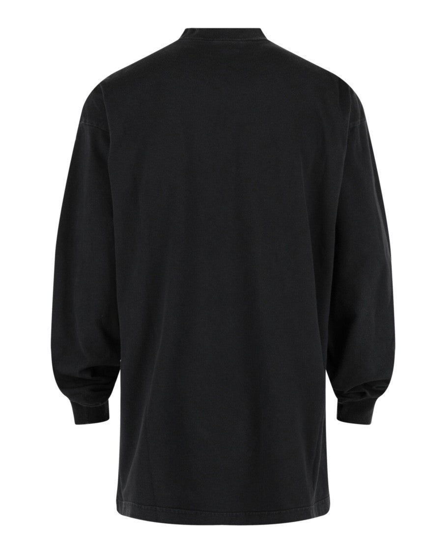 Balenciaga Oversized Embroidered Long Sleeve T-Shirt