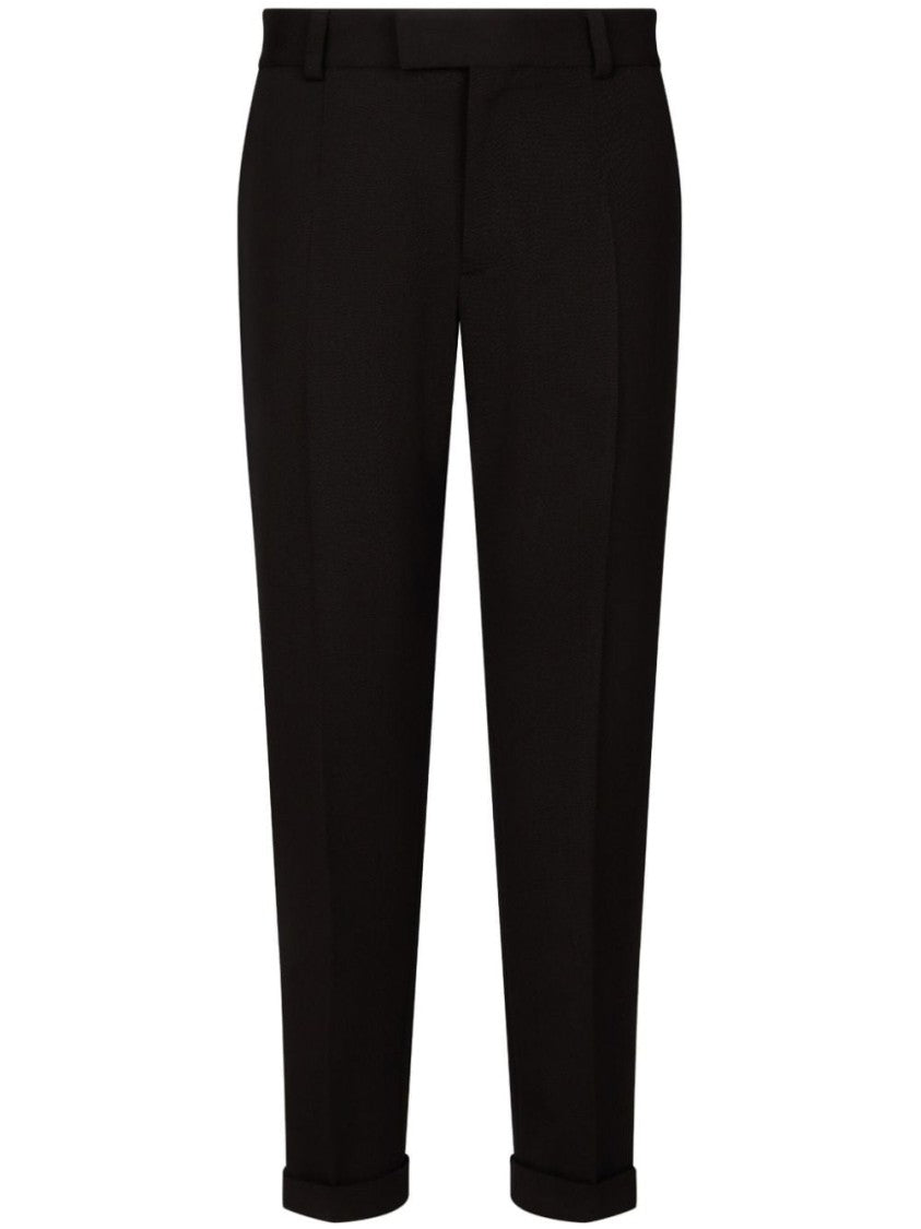 Dolce & Gabbana Tailored Black Trousers With Subtle Pleats And Classic Waistband