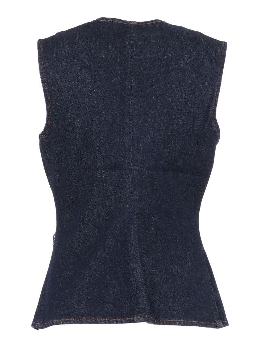 7 For All Mankind Lady Vest Smoove With Exposed Buttons