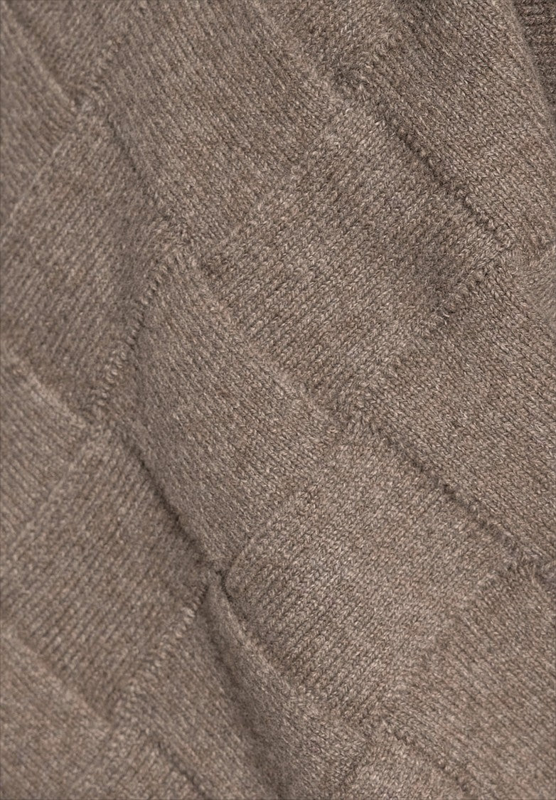 Bottega Veneta Textured Diamond Pattern Wool Knit Sweater