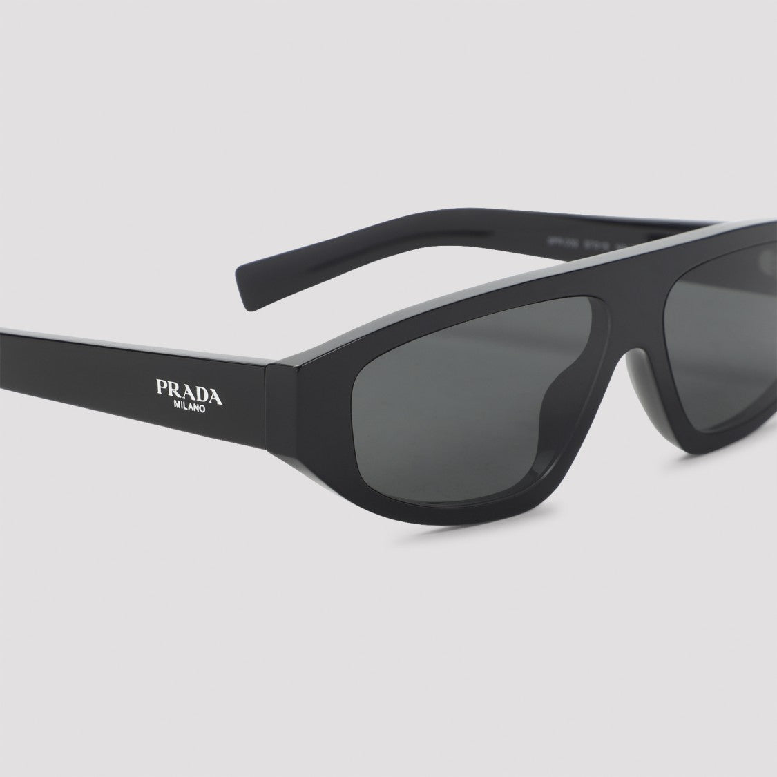 Prada Matte Black Acetate Sunglasses With Rectangular Frame