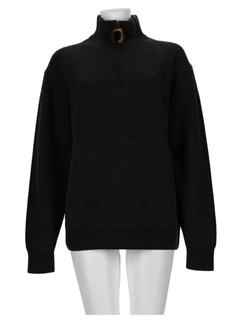 J. W. Anderson High-Neck Buckle Wool-Cotton Sweatshirt
