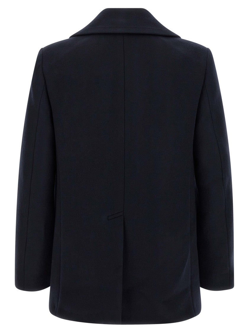 Givenchy Double-Breasted Wool Caban With Gold Logo Detail