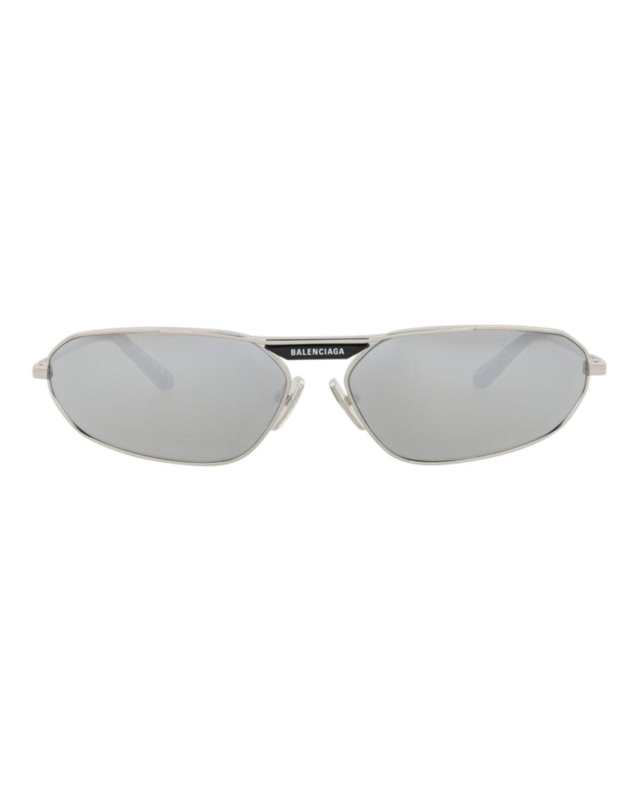 Balenciaga Shield-Frame Metal Sunglasses