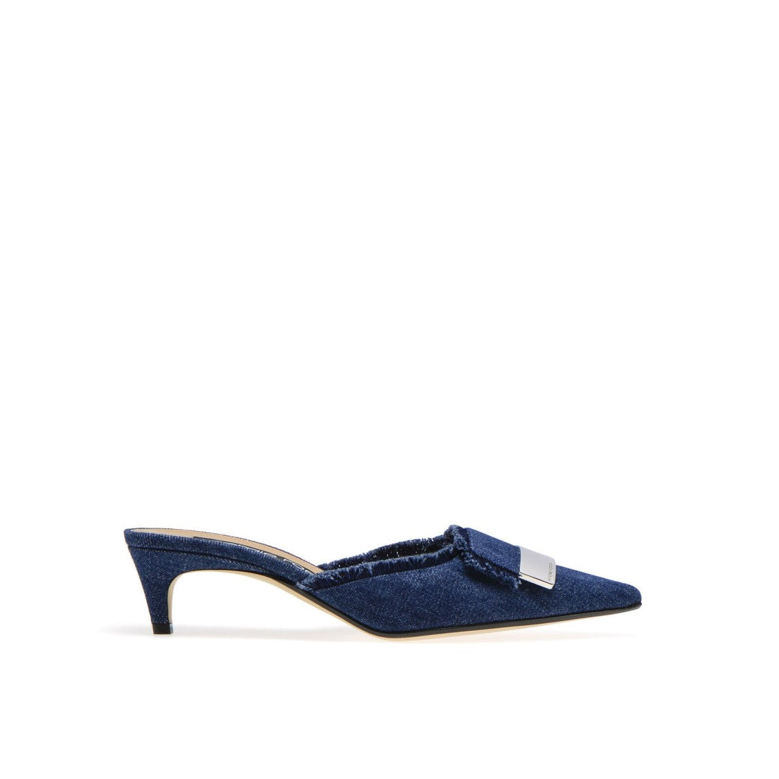 Sergio Rossi Denim Effect Mules With Pointed Toe