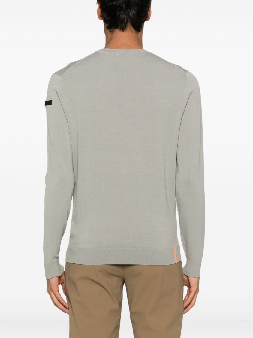 Rrd Timeless Green Sweater With Classic Crew Neckline