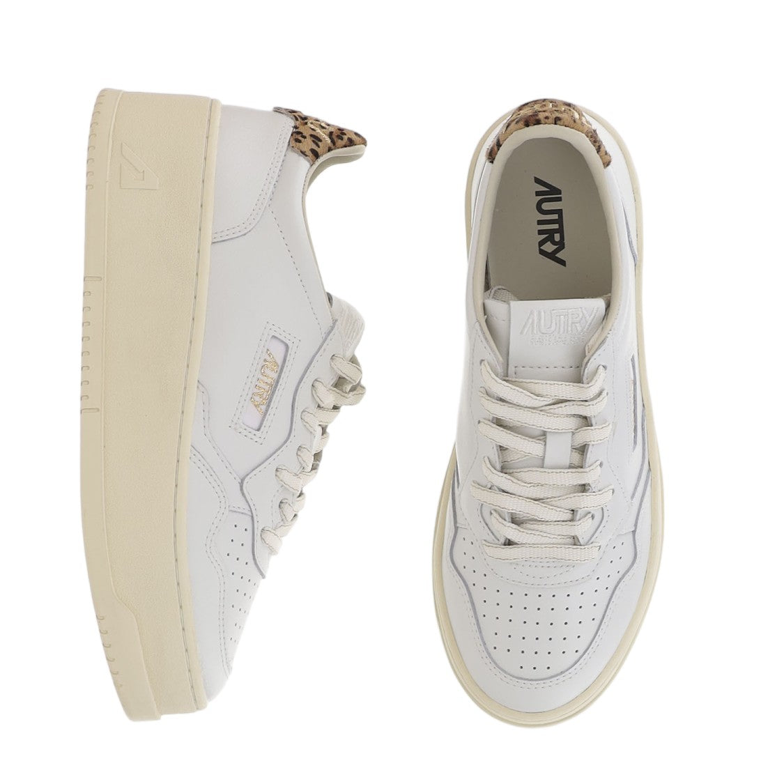 Autry Medalist Platform Sneakers With Animal-Print Heel Tab