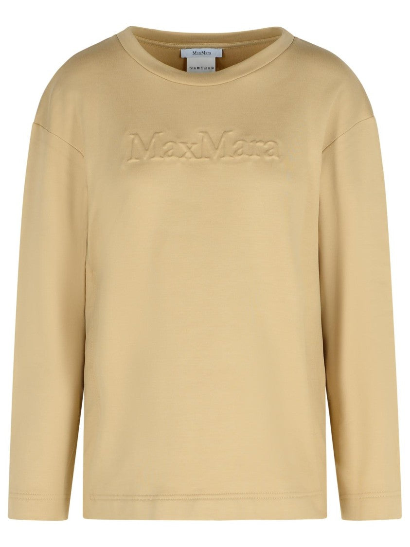 Max Mara 'Berma' Sweatshirt In Silk And Caramel Cotton
