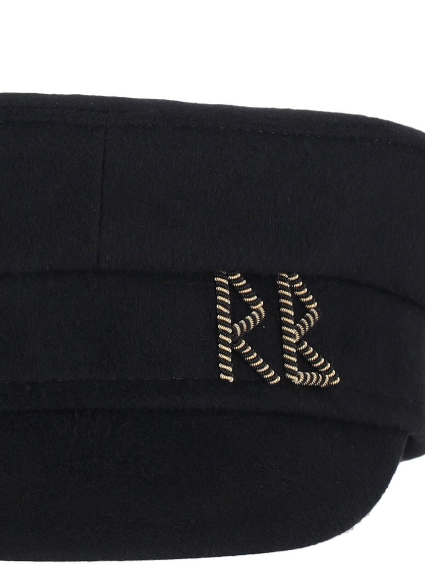 Ruslan Baginskiy "Baker Boy" Wool Hat With Pin Black