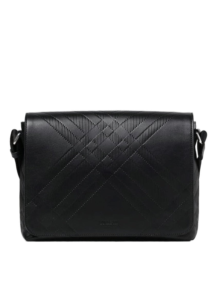 Burberry Embossed Calf Leather Crossbody Bag