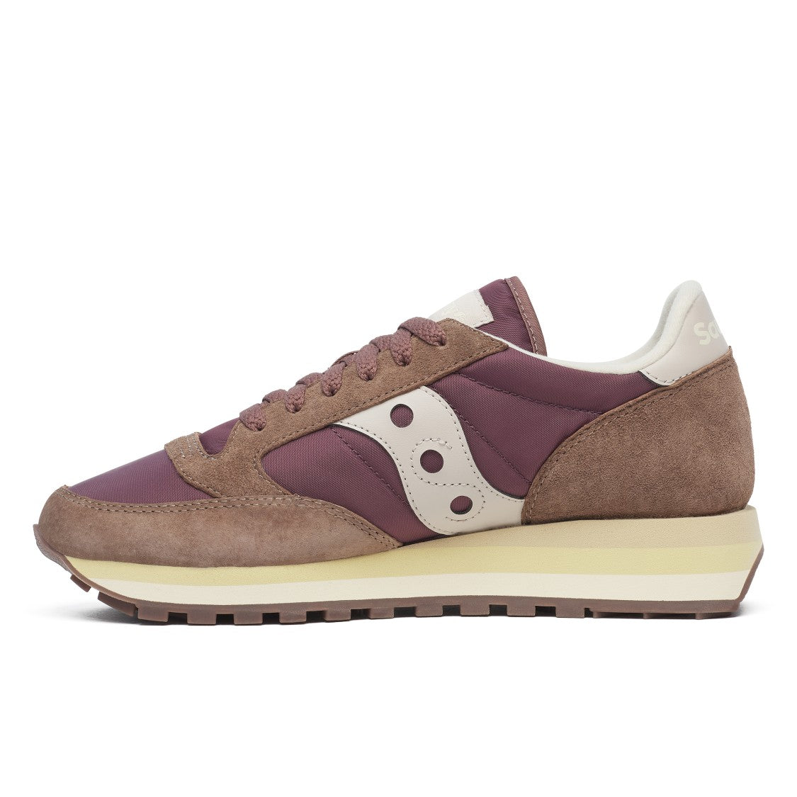 Saucony Brown Suede And Fabric Sneakers With Cushioned Sole