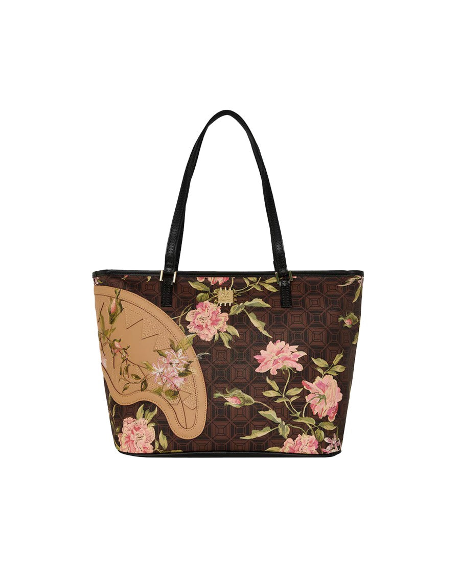 Sprayground Floral-Print Tote Bag With Geometric Design And Logo Accents