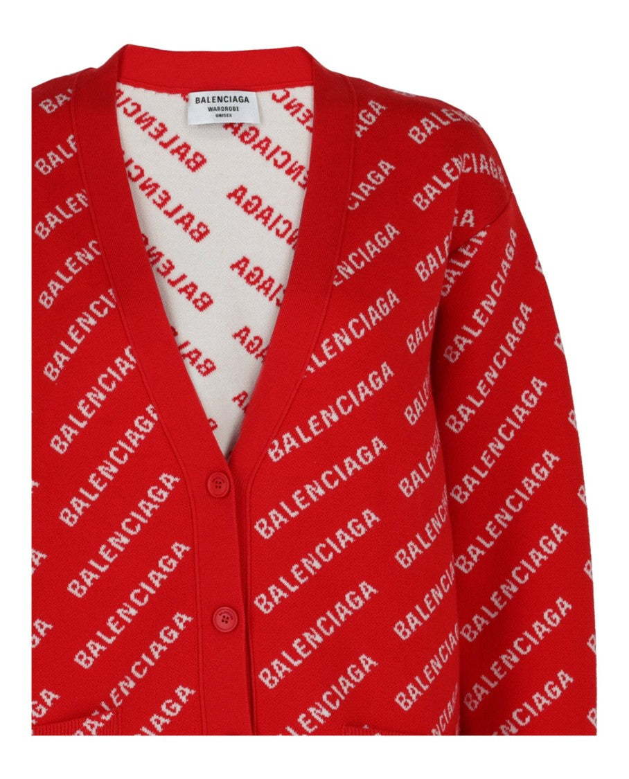Balenciaga Mini Allover Logo Cardigan
