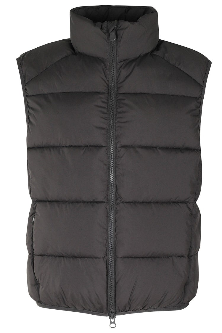 Save The Duck Padded High Collar Quilted Vest With Zippered Pockets