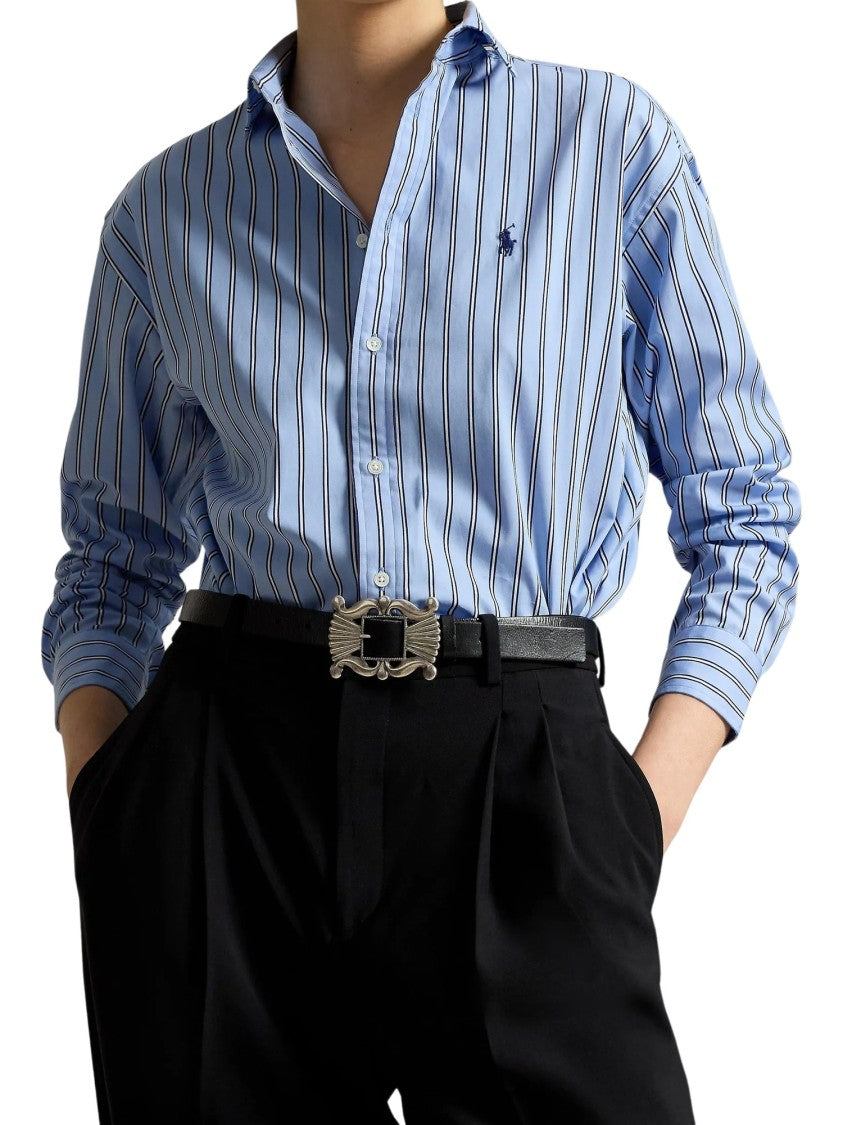 Polo Ralph Lauren Striped Pointed Collar Long-Sleeve Blouse