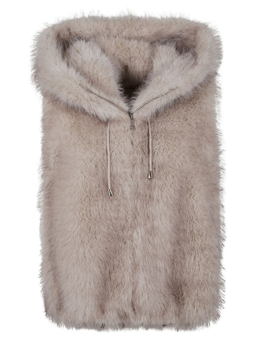 Valentini 1972 Plush Eco Sable Fur Vest With Hood
