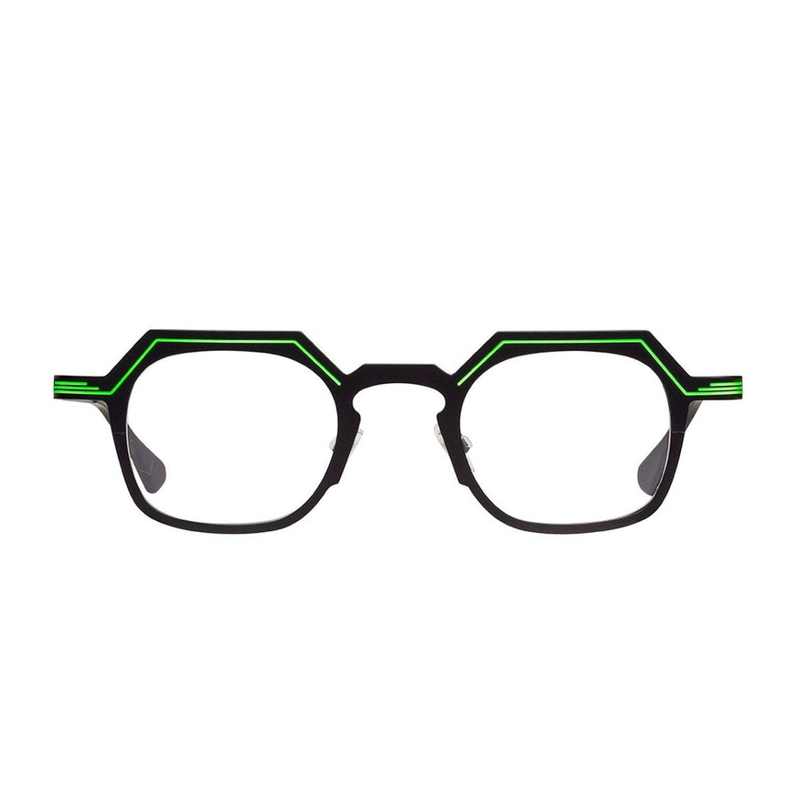 Matttew Neon Green Delta Titanium Geometric Sunglasses