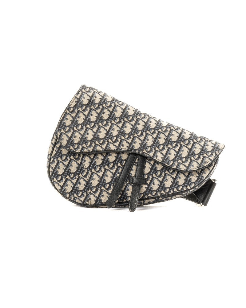 Dior Saddle Medium Oblique Jacquard Shoulder Bag - Blue