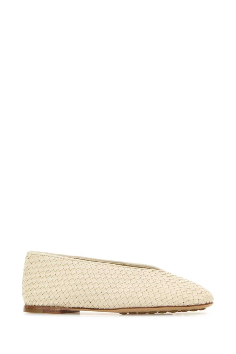 Bottega Veneta Ivory Leather Rosa Ballerinas