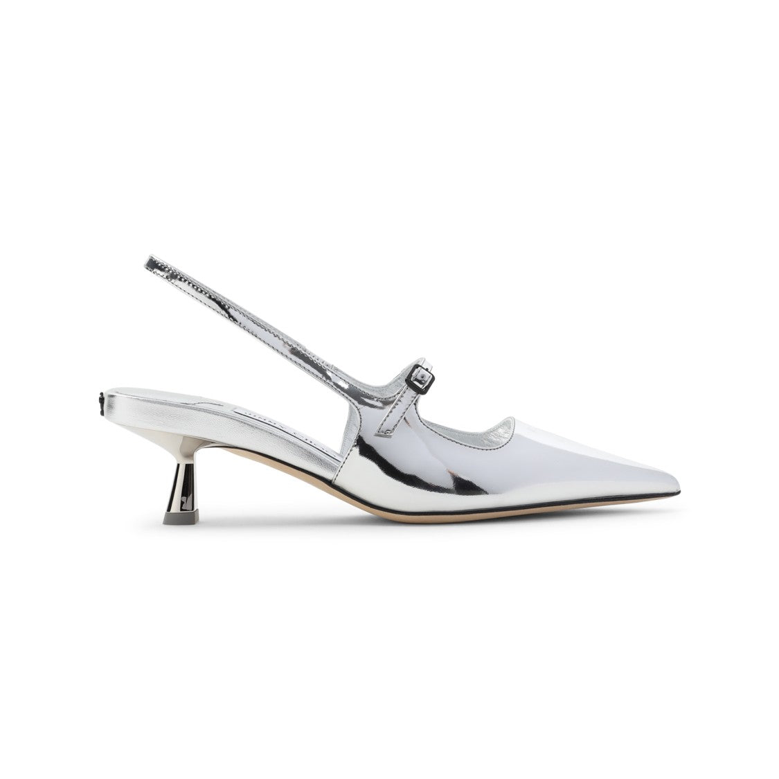 Jimmy Choo Silver Patent Leather Didi 45 Mules