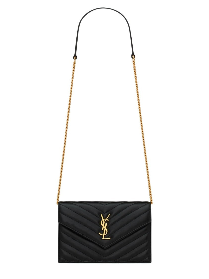 Saint Laurent "Envelope Cassandre" Wallet With Chain