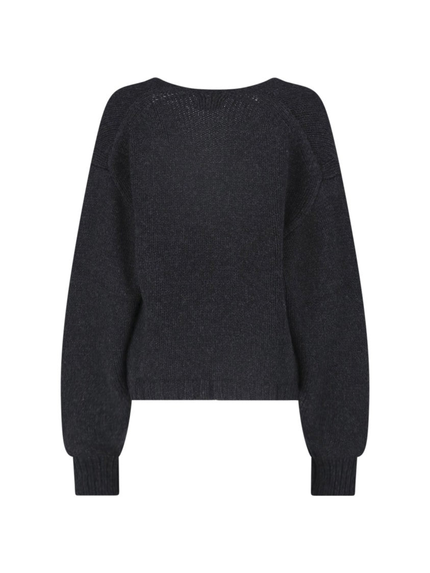 Khaite Grey Axel V-Neck Cashmere Cardigan