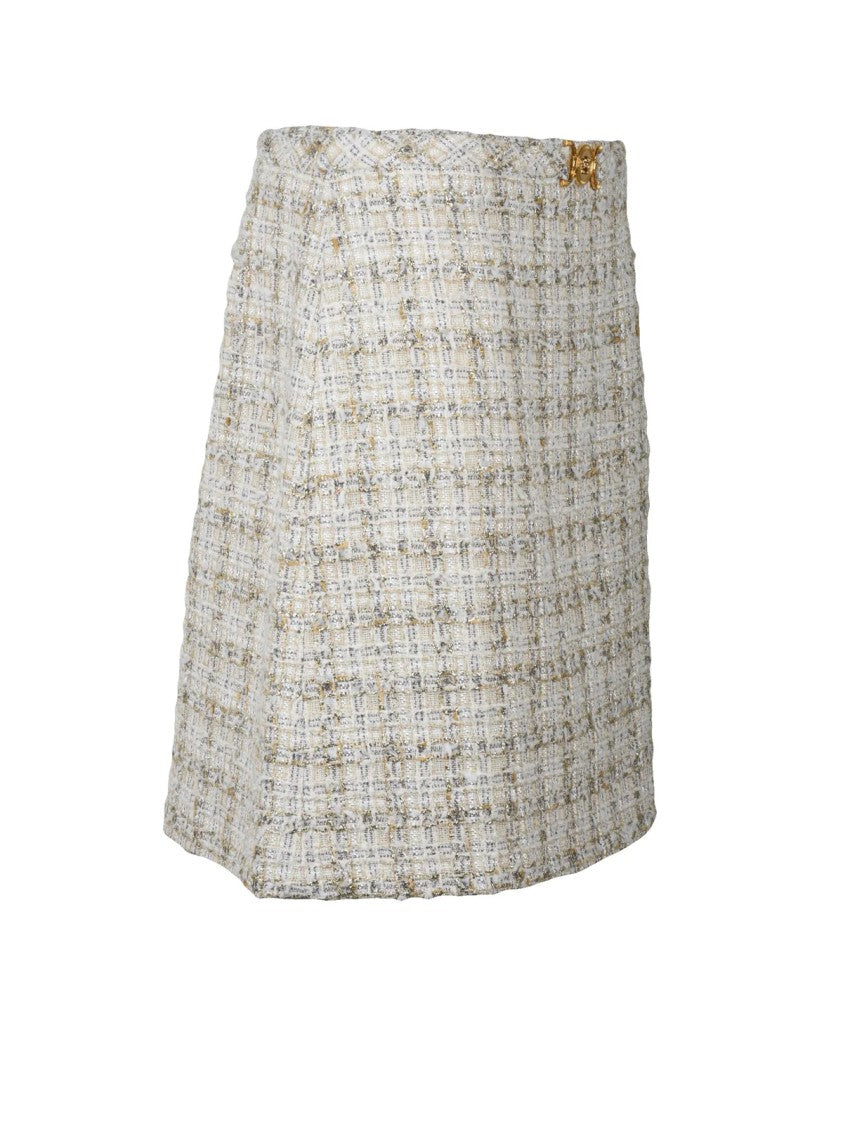 Versace Collection Bouclé Mini Skirt - Beige/Gold