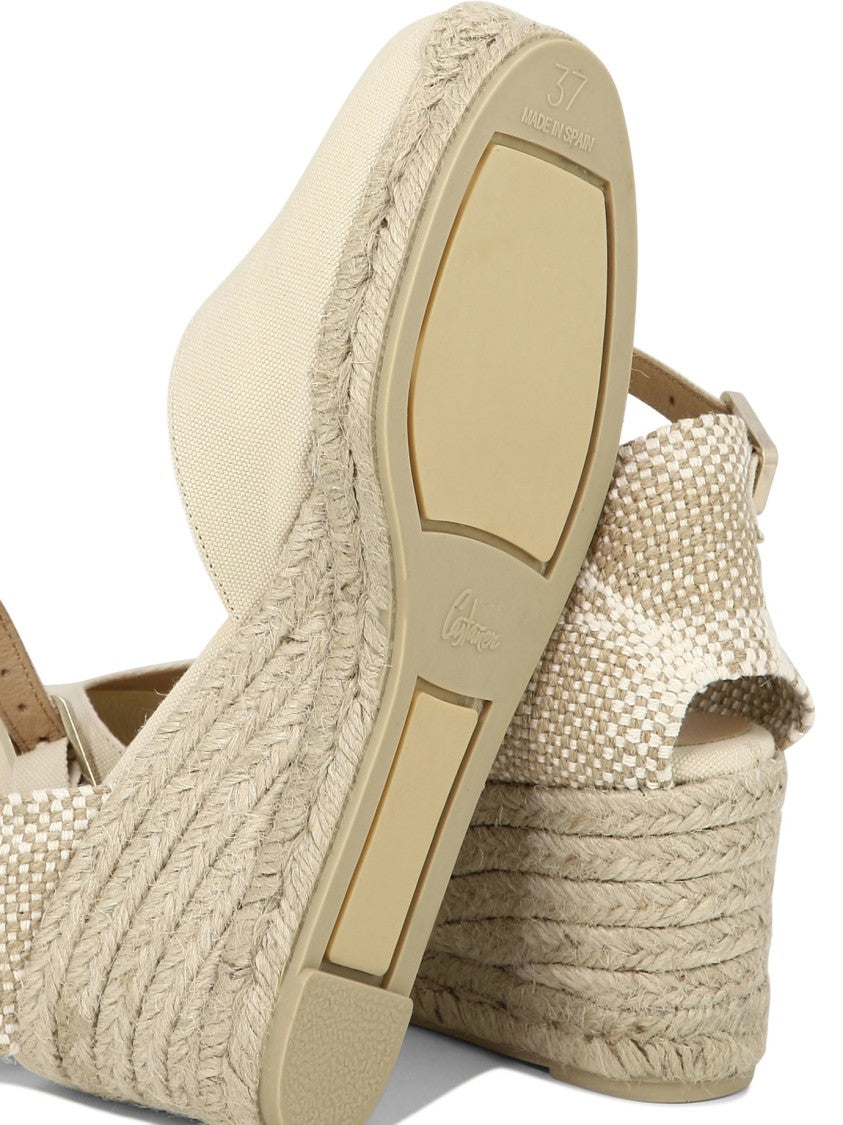 Castaner Closed Toe Organic Cotton Espadrilles With Woven Jute Heel