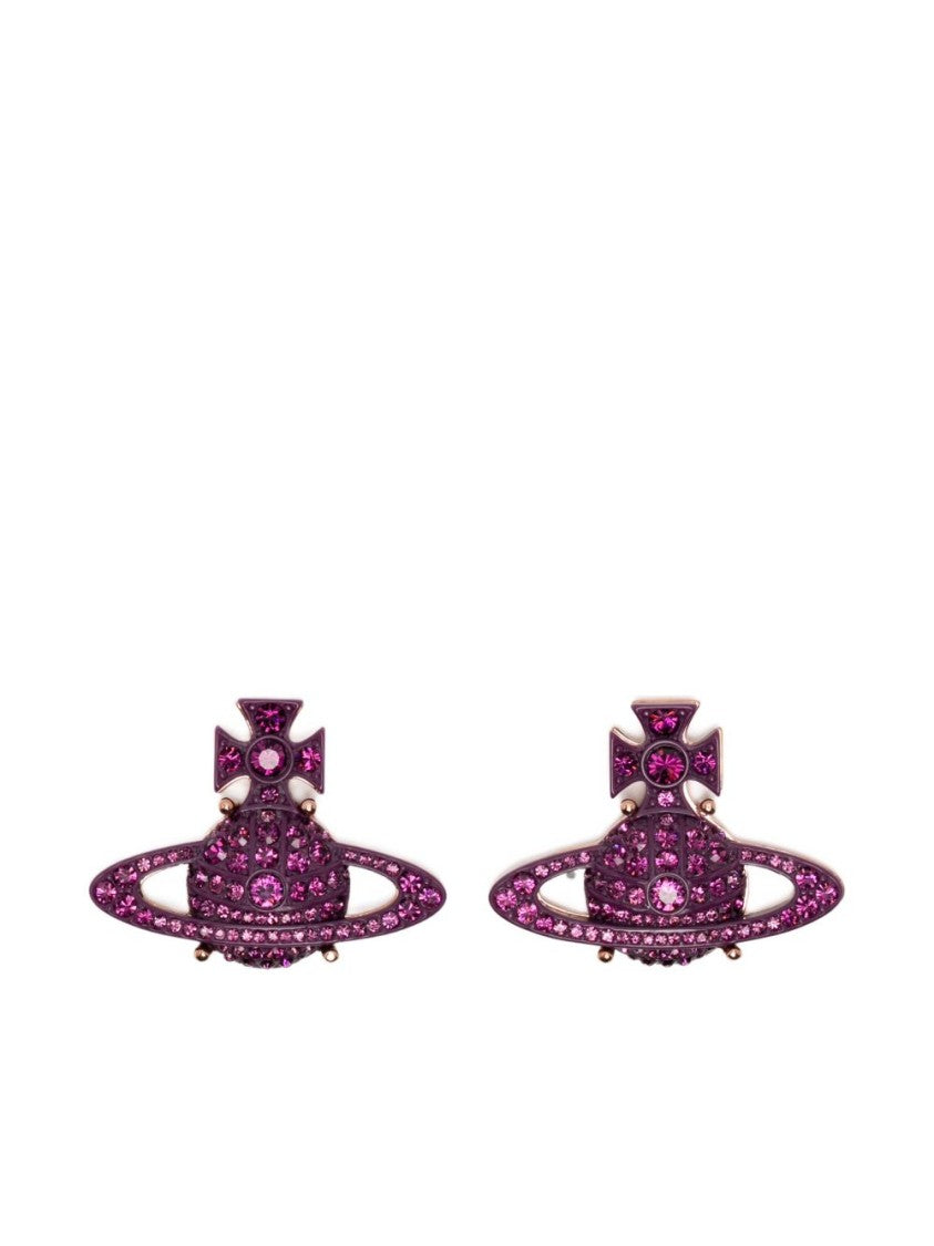 Vivienne Westwood Crystal-Embellished Purple Orb Stud Earrings