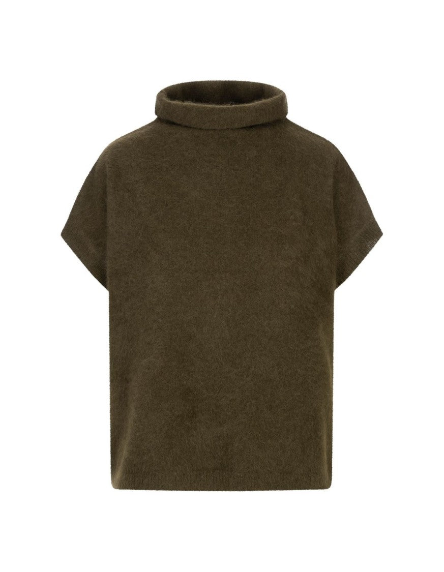 P.A.R.O.S.H. Plush Knit Top With High Turtleneck