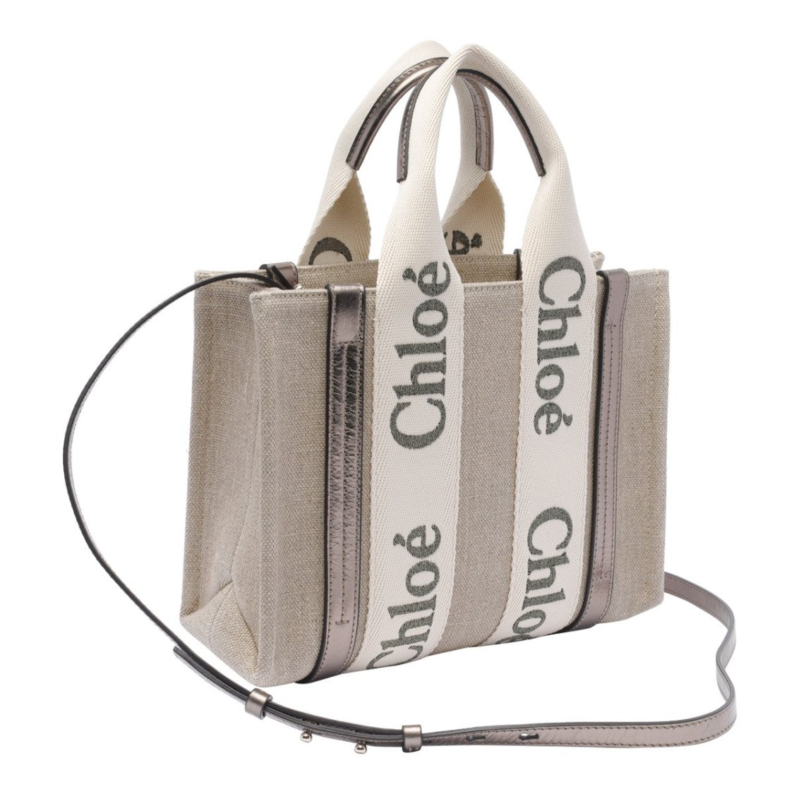 Chloé Textured Linen Tote Bag