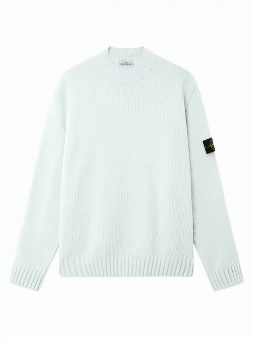 Stone Island Textured Knit Sweatshirt With Distinctive Patch